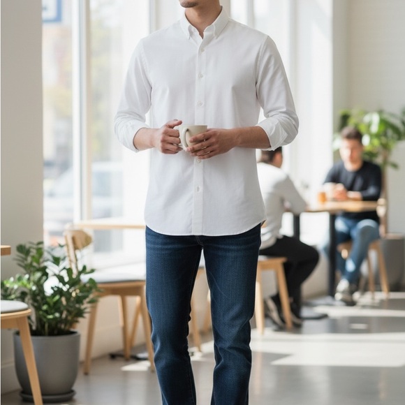 Nordstrom Tech-Smart Trim Fit Shirt size 15/1/2. 32-33 long . - Picture 2 of 8